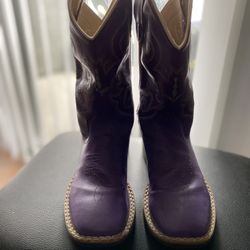 GIRL'S LEATHERETTE WESTERN BOOTS - WIDE SQUARE TOE