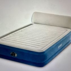 Intex Queen Air Mattress Headboard  Blow Up With Internal Pump