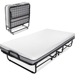 Twin size portable roll away bed memory foam mattress 
