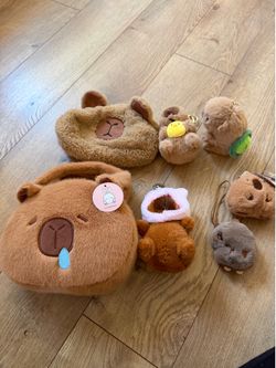 Cute Capybara Plushies Keychains and Bags