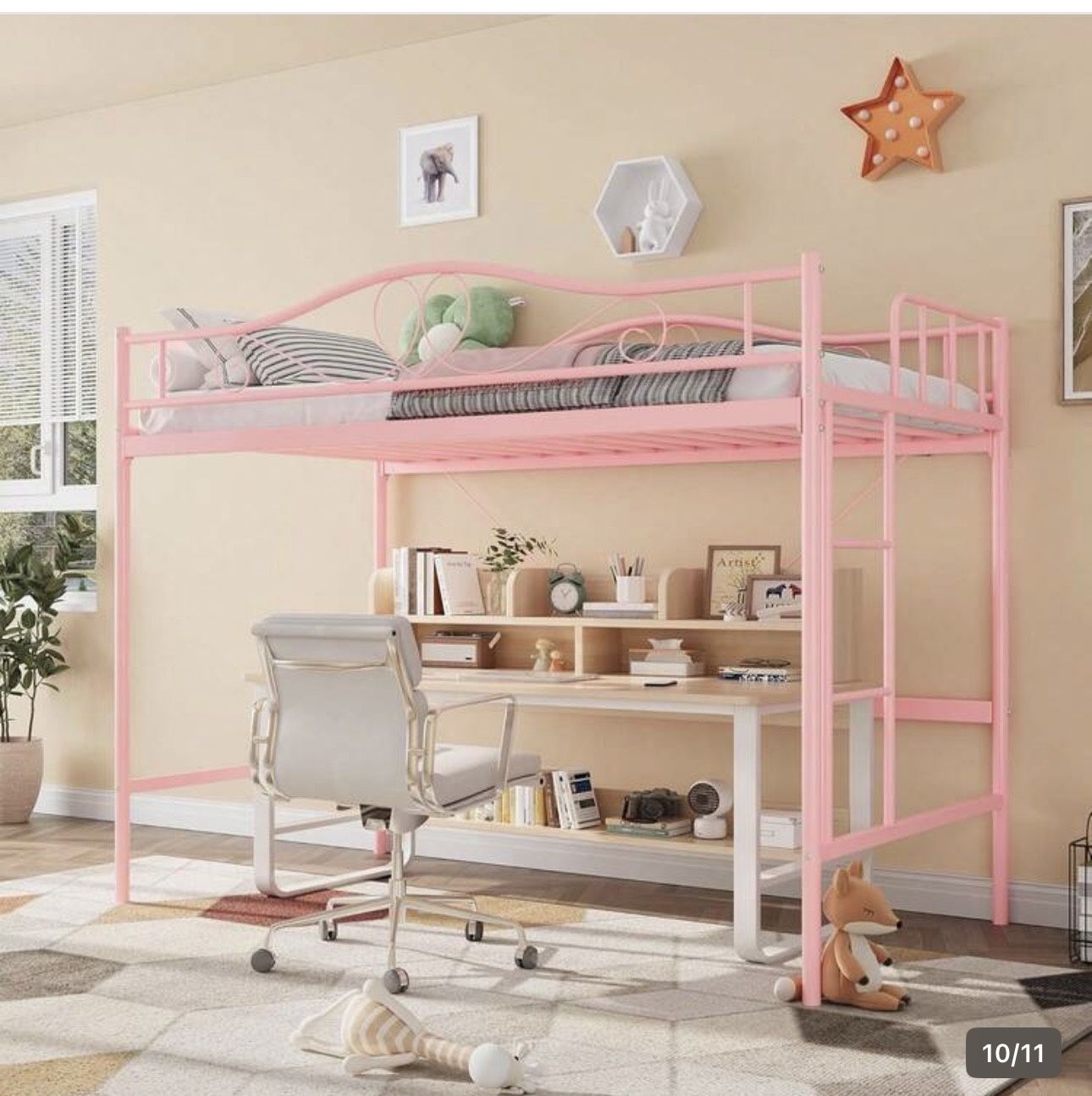 Pink Twin Size Loft Bed