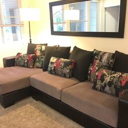 Trendy Gray And Black Sectional Sofa 