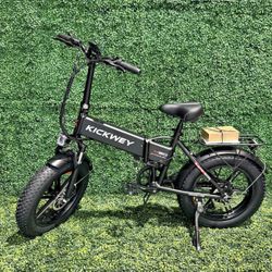 Kickwey M20 20 Inch Fat Tire Foldable Electric Bicycle 750w Motor 31MPH 