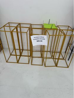 10 piece gold flower holder