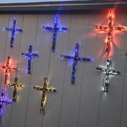 Lighted Cholla Cactus Crosses 