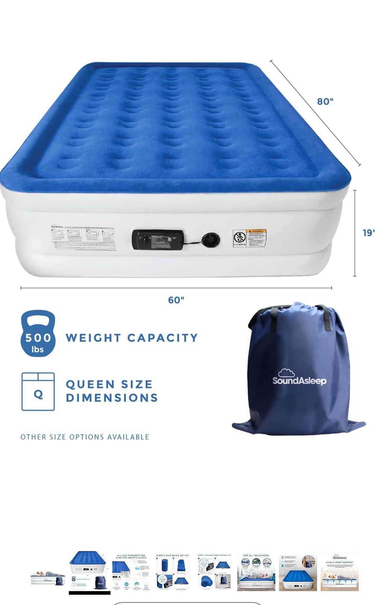 New Inflatable Sound ASleep Mattress Queen Size