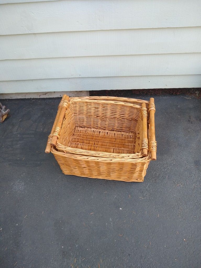 Pair Of Wicker Baskets