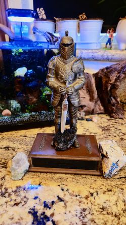 Working! AM Radio Metal Knight In Armor  Antique!