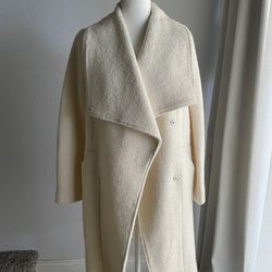 Beige Wool Midi Winter Coat