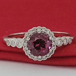 ❤️14k Size 6.25 Fancy Solid White Gold Tourmaline and Diamonds Ring!/ Anillo de Oro Blanco con 1 Turmalina y Diamantes! 👌🎁Post Tags: Anillo de Oro