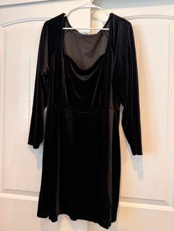 Black Velvet Cowl Neck Dress