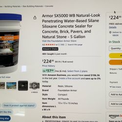 Concrete Sealer - Foundation Armor SX5000WB - Half Price Sale.