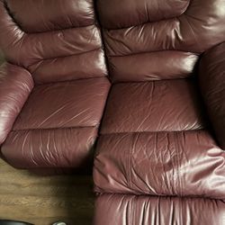 Red leather couch