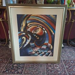 LARGE CUBISM STYLE OIL PAINTING HAND PAINTED ART ABSTRACT MODERN DECOR