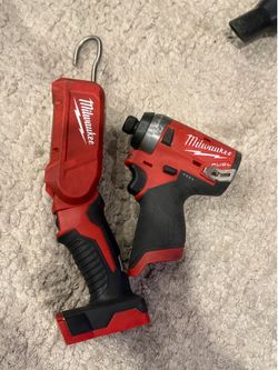 Milwaukee fuel M12 impact and Milwaukee light M18