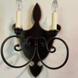 Pair of Beautiful Black and Gold Sconces—Great Condition 16.5” x 11” x 6”d Smoke and pet free household
