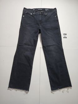 J.Crew Black '03 Kickout Straight Leg Crop Jeans 28