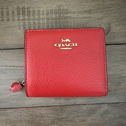 Red Coach Snap Wallet