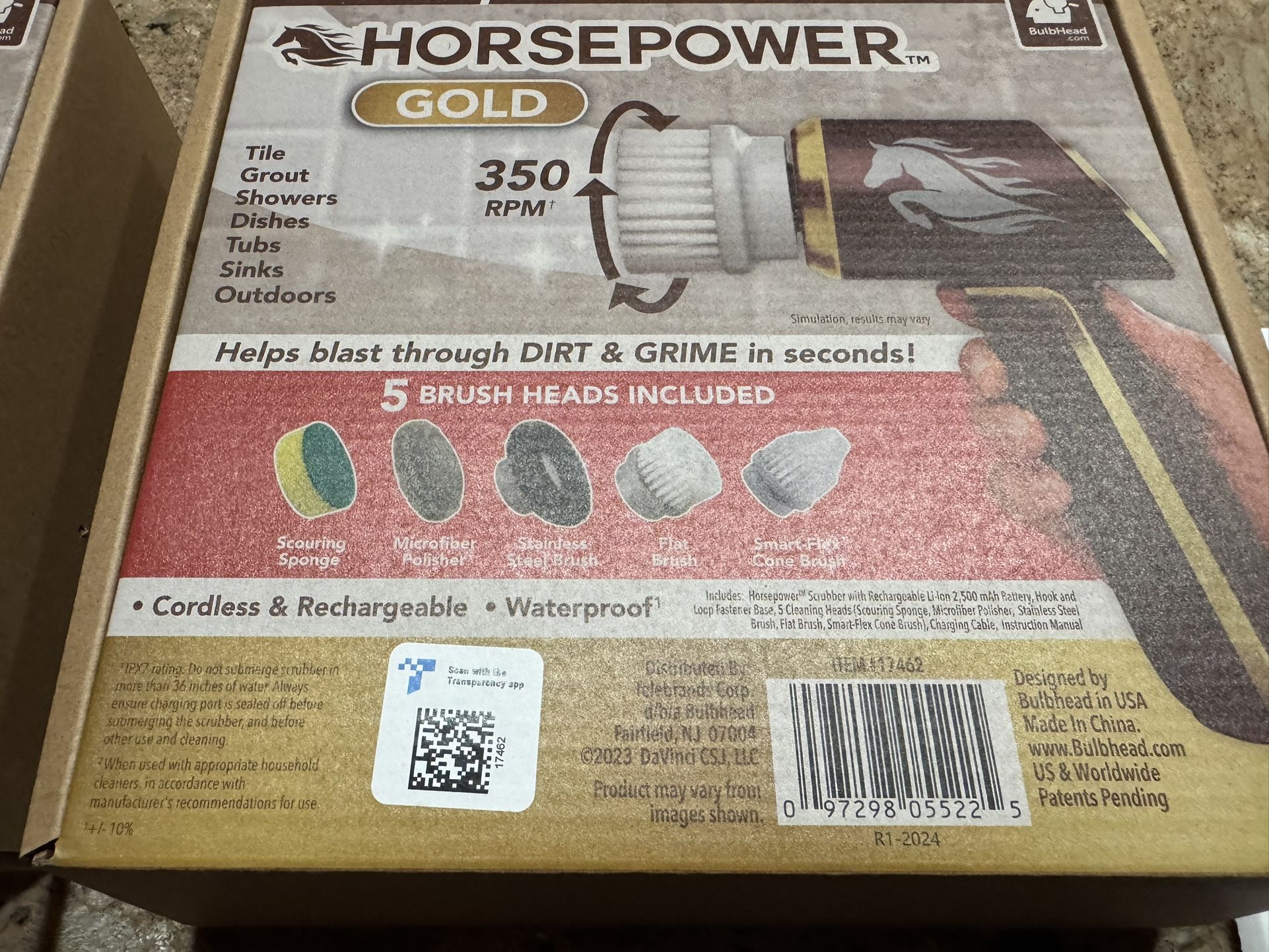 Brand new HORSEPOWER GOLD 350 RpM waterproof power scrubber