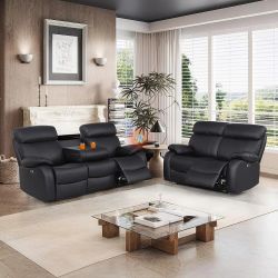 Power Recliner (Set of 2pc), Loveseat Sofa, 3-Seater Couch