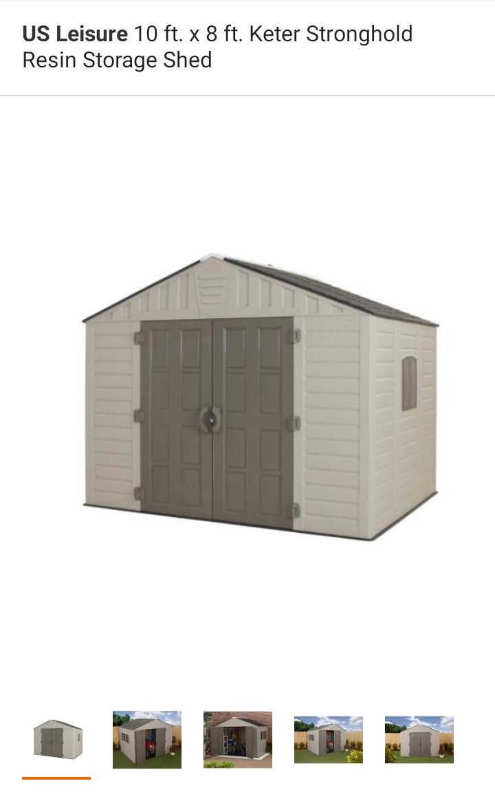 US Leisure 10 ft. x 8 ft. Keter Stronghold Resin Storage Shed