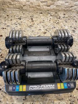 🇺🇸ProForm Fusion Space Saver Adjustable Dumbbell Weight 25lb Single W/Base