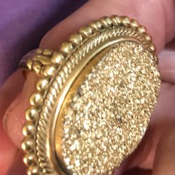Fabulous Gold Plated Druzy Ring 