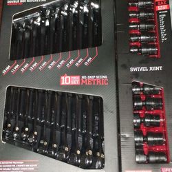 Double extra long  Metric  ratchets double box