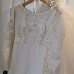 Beautiful, Mid Century Wedding Gown, Veil, Train & Original Box 