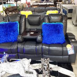 Beautiful Sofa & Loveseat 4 Power Recliners on sale now for $1799 Color Gray Also In Black 