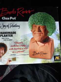 Bob Ross Chia Pet Handmade Planter