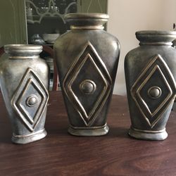 Set of 3 Decorative Vases 