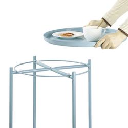 danpinera End Table, Side Table Metal Waterproof Small Coffee Table Sofa Side Table with Round Removable Tray for Living Room Bedroom Balcony and Offi