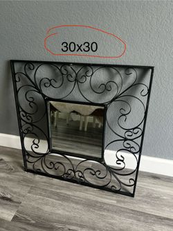 30” × 30” Black Decorative Wall Mirror