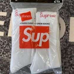White supreme socks