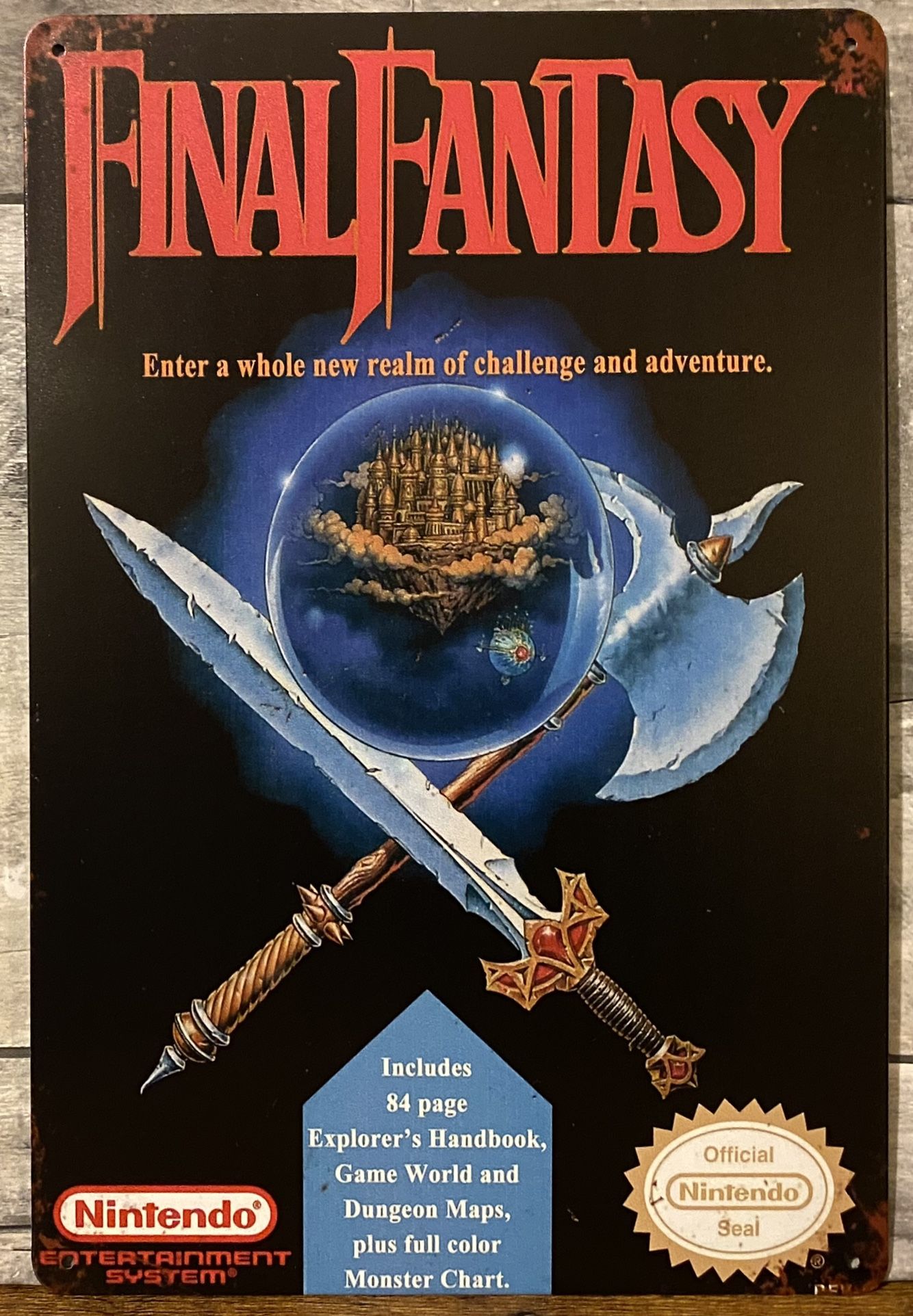 Nintendo Final Fantasy Metal Tin Sign Poster Retro Style Man Cave Game Room