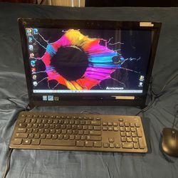 LENOVO COMPUTER ALL IN ONE  TOUCH SCREEN  WINDOWS  10 Pro / 500  Gigs Hard Drive / 4 Gigs Ram  With Camera / WiFi  Keyboard And Mouse And Power Cord 