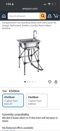 Free Standing Stainless Steel Kitchen Sink, Single Bowl Sink with faucet  new