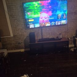 Samsung 75inch, Soundbar, Wall Mount, Entertainment/Storage, DVD Player, Powerstrip