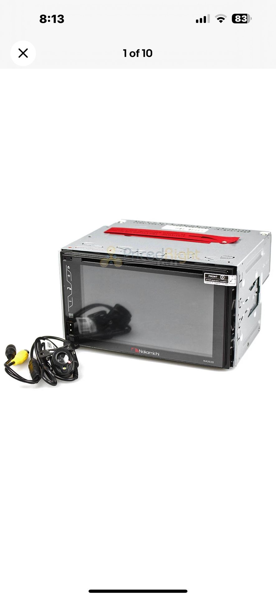 6.2" 2 DIN Car Stereo Receiver Bluetooth Camera DVD CD FM Touchscreen Nakamichi