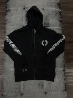 Chrome Hearts Floral Zip Up Hoodie Black 