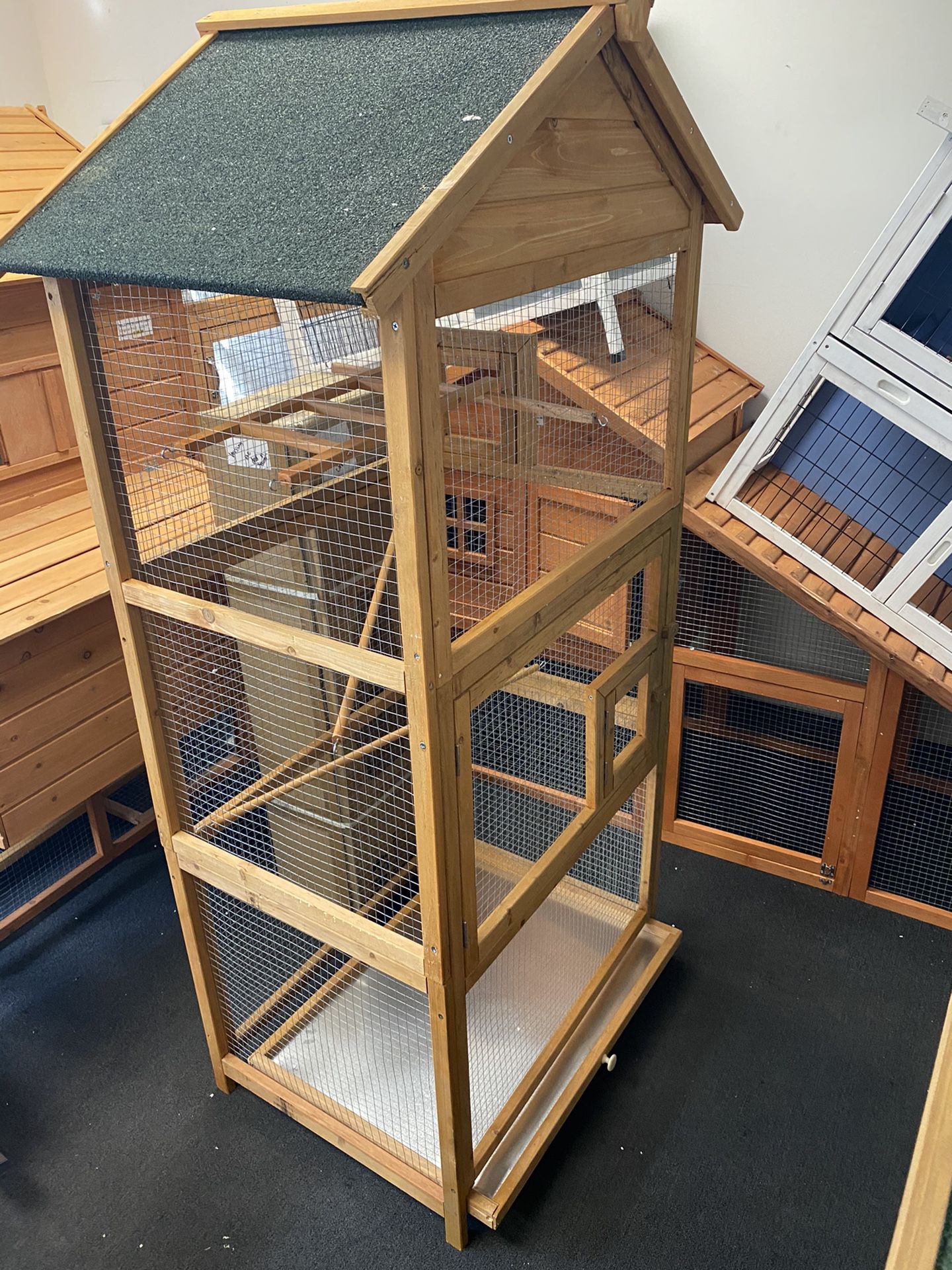 Lovupet 70" Wood Bird Cage Play House Parrot Finch Cockatoo Macaw Aviary Pet Supply 0011