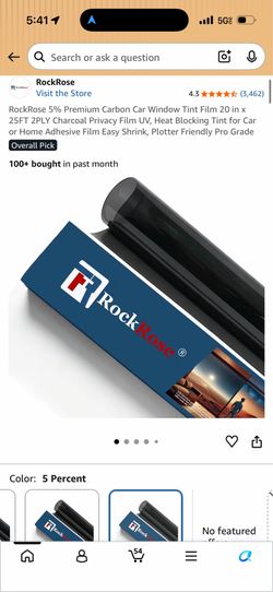 Premium window tint 5%