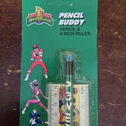 Vintage 1993 Saban Power Rangers Pencil And 6 Inch Ruler