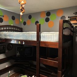 Bunk Bed With Desk Under. 