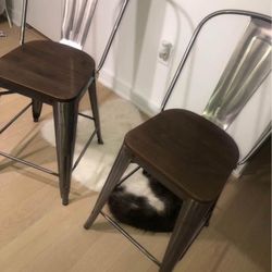 Barstools, 24 Inches Height. Backs Removable. 