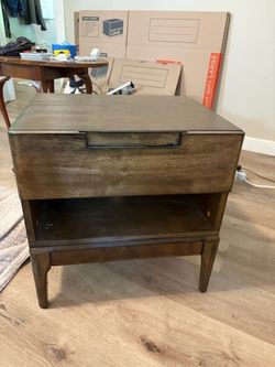 Sturdy wooden nightstand with a drawer