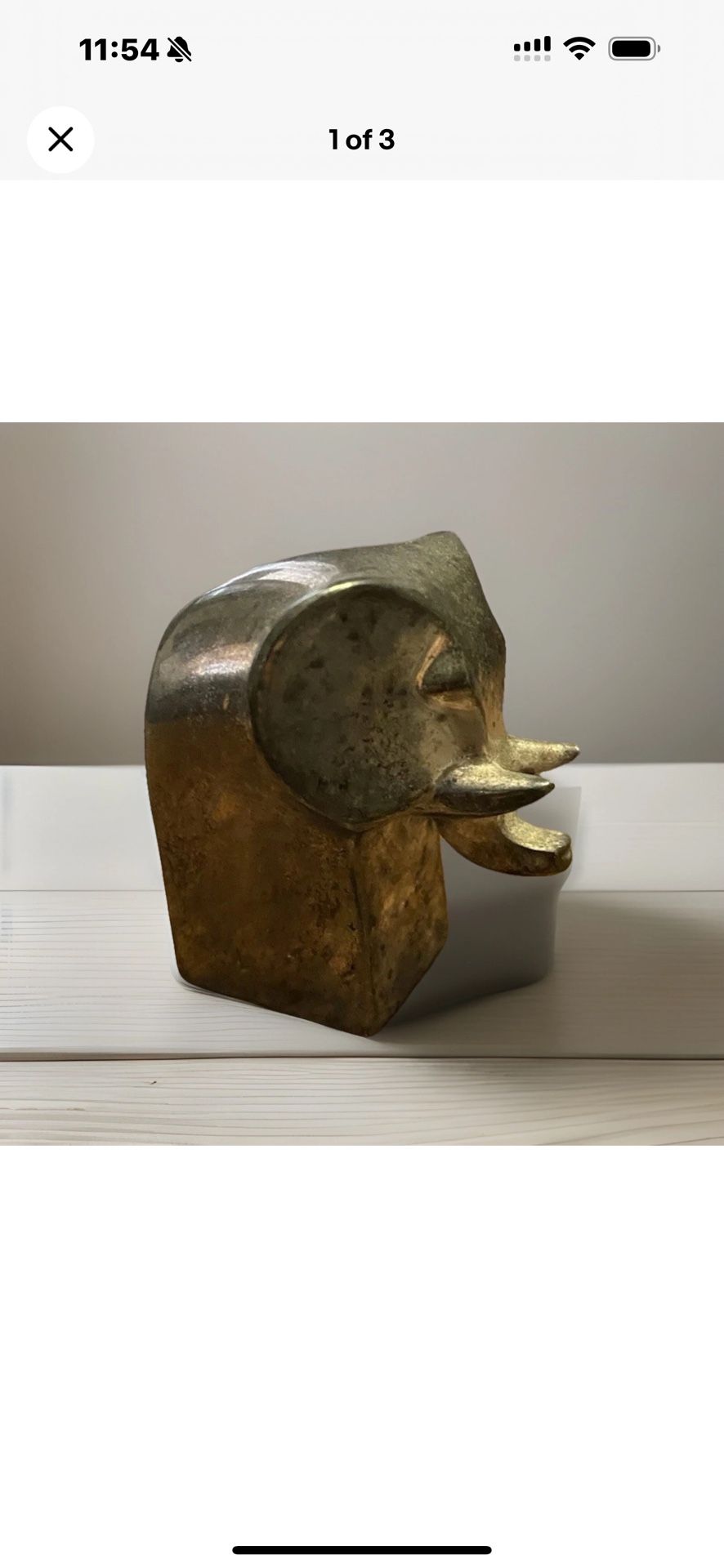 Vintage 1970 Dansk silver plated elephant Paperweight