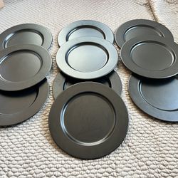 10 Black Metal Charger Plates