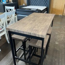 Black And Brown Counter Height Dinette Set 